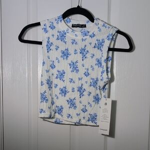 Blue Floral Women's Tank Top